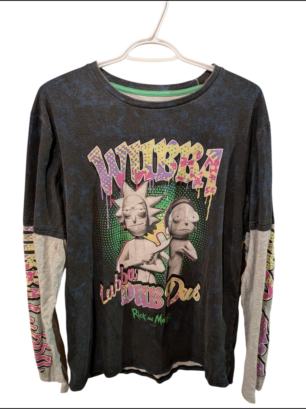 Rick and Morty Black Graphic Long-Sleeve Man